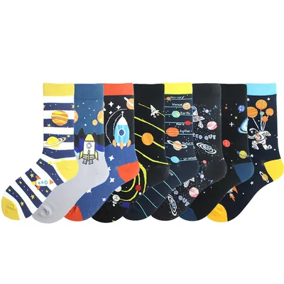 Alien Planet Universe Men's Fashion Street Men's Socks Cotton