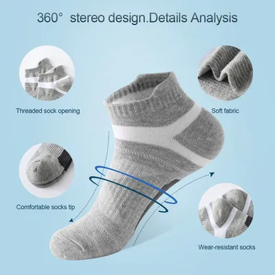 Short Cotton Socks Sweat-absorbent And Odor-resistant Mens Running Sport Socks