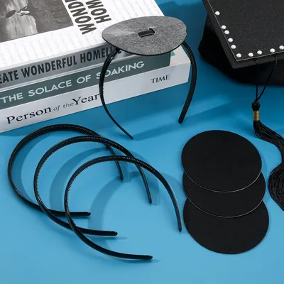 4 Pack Graduation Cap Headband,Grad Cap Band With Adhesive Strip Secures Your Grad Cap Upgrade Insert Hairstyle Hat Accessories Hairband For Graduates Gift