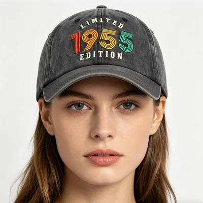 2pcs 1955 Limited Edition Vintage Baseball Cap, Retro Washed Distressed Hat For Men Women