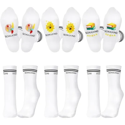 3 Pairs Of Socks, Back-to-school, First Day Of School Socks (white), Fun Socks, Sneaker Socks, First-day-of-school Gift For The First Day Of School, Back-to-school Party Gifts