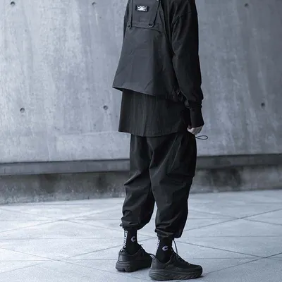 All-Match Casual Big Pocket Drawstring Tooling Trousers