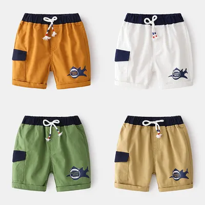  Summer Trend Boy Five-point Pants Korean Fashion Casual Mid-waist Pants Handsome Foot Rubber Band Belt Pants