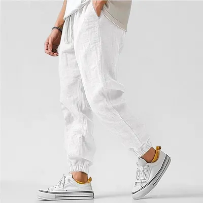 New Mens Summer Linen Breathable Casual Pants For Summer