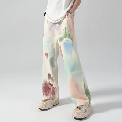 New American-style Retro Wide-leg Mens Pants
