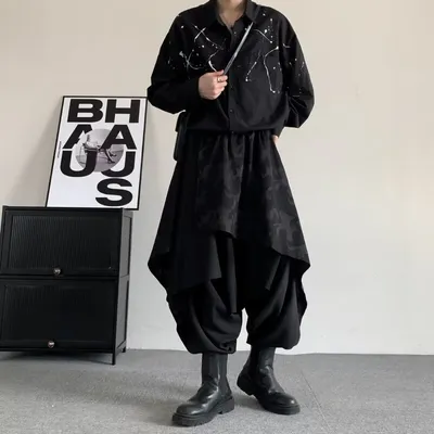 Irregular Culottes Mens Plus-size Harem Pants