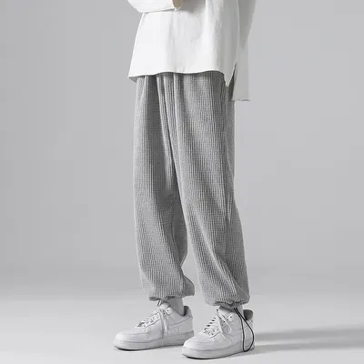 Drawstring Trousers Wide-Leg Straight-Leg Sports Sweatpants