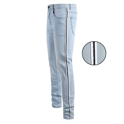 All-match Slim Pants High Street Trend Men's Knee Hole Trousers