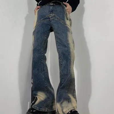 American High Street Washed-out Vintage Slightly Flared Jeans