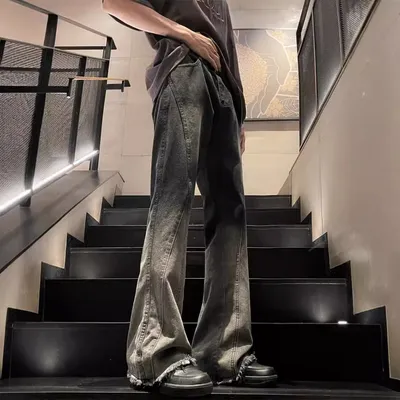 American Fashion Brand Gradient Washed Jeans