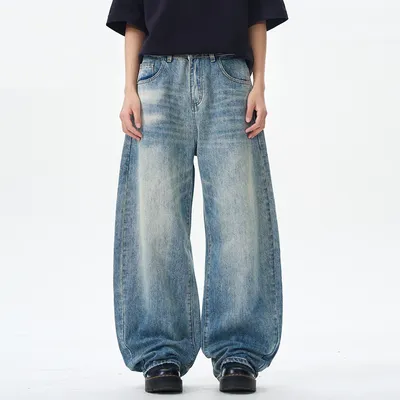 American Machete Jeans Men's Street Retro Washed
