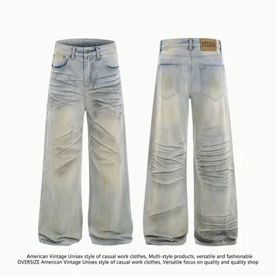 American High Street Waste Soil Wind Splash Ink Worn Jeans