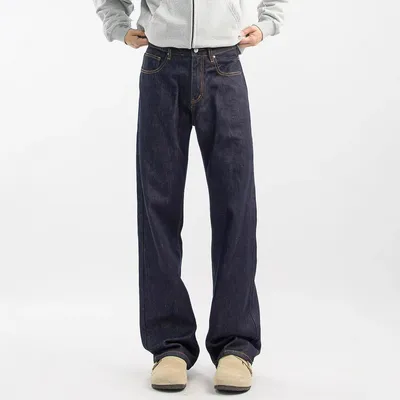 New Mens Retro Casual Wide-leg High-street Loose Straight-leg Pants