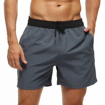After The Beach Pants Solid Color Quartered Men's Casual Shorts
