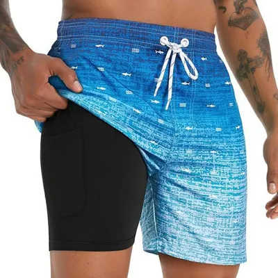 Printed Casual Shorts For Men's Quick Drying