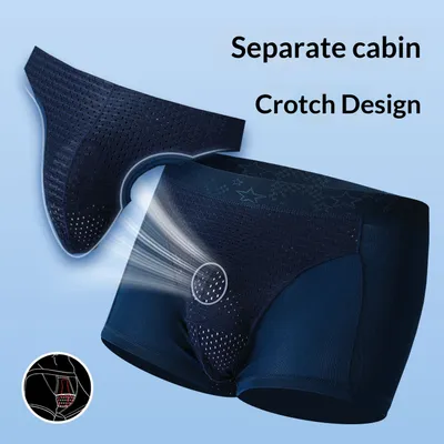 Ice Silk Pouch Briefs Varicose Proof Mens Boxer Shorts