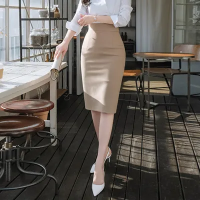 All-match Commute High Waist Slimming Office Lady Skirt