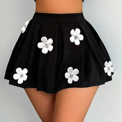 3D Flower Stretch Skirt Female Fashion European And American Style