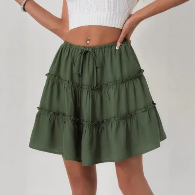 Adjustable Short Skirt With A No-bulge Inner Lining