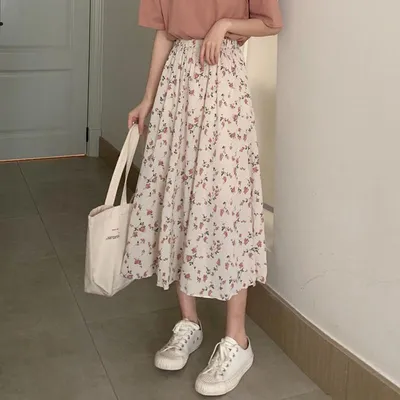 A-line Floral Skirt Ethereal And Fairy-like With A Dreamy Forest-inspired Vibe