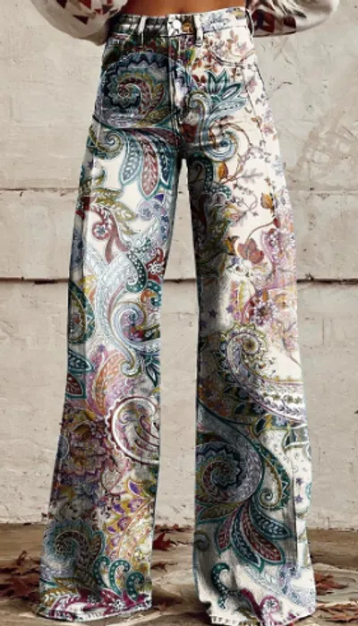 3D Digital Printed Women's Imitation Jeans