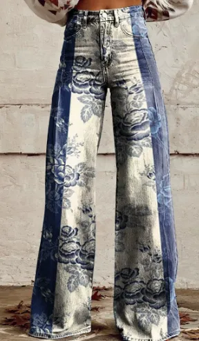 3D Digital Printed Women's Imitation Jeans
