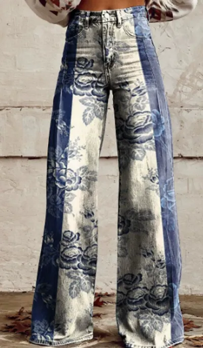 3D Digital Printed Women's Imitation Jeans
