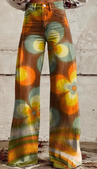 3D Digital Printed Women's Imitation Jeans