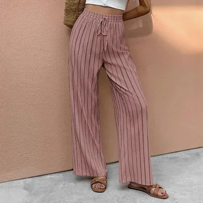 Adjustable-knot Relaxed-fit Businesswork Casual Pants