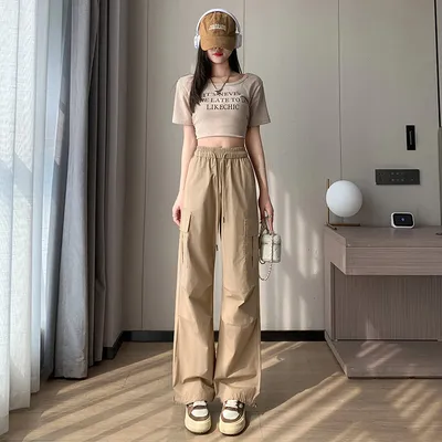 100 Cotton Cargo Pants Women's Summer Thin
