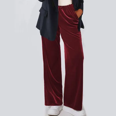 Fallwinter Casual Straight-leg Velvet Pants