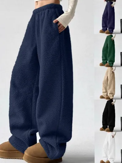 2025 European And American Cross-Border Amazon Hot-Selling Autumn And Winter Fashion Casual Solid Color Pants With Pockets