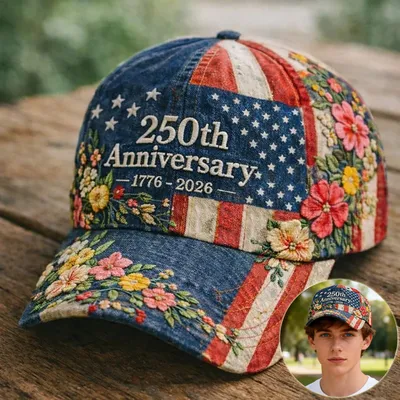 America's 250th Anniversary Rose 3D Printed Baseball Cap For Daily Travel And Independence Day Celebration