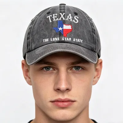 2pcs Texas The Lone Star State Embroidered Vintage Washed Baseball Cap - Adjustable Cotton Hat For Men Women