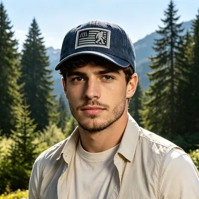 2pcs Washed Navy Bigfoot American Flag Patch Baseball Cap, Vintage Cotton  Hat For Outdoor Hiking