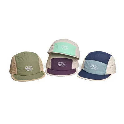 Lightweight, Quick-drying, Color-matched, Five-panel Mesh, Flat Brim Hat For Outdoor Hiking And Cycling, With A Soft Top