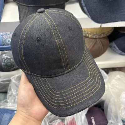 Retro Washed Denim Baseball Cap With Walnut Flower Paisley Print On The Lining And A Curved Brim And Earflap