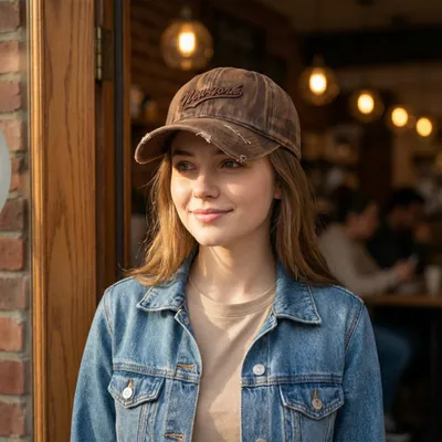 Men's And Women's Matching Solid Color Weathered Letter Embroidery Simple And Fashionable Baseball Cap Suitable For Outdoor Travel And Daily Use