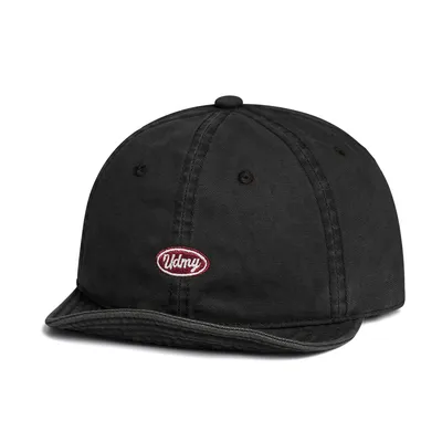 Japanese-style Minimalist Washed And Distressed Soft Brimmed Baseball Cap With Vintage Round Logo And Short Brim For Casual Sun Protection