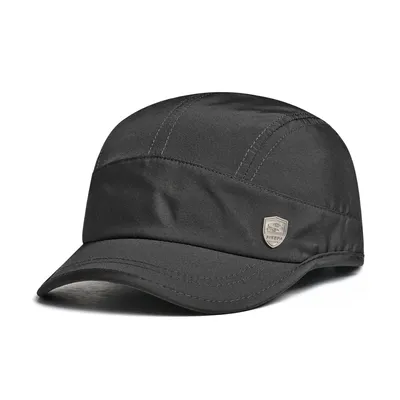 Lightweight, Breathable, Quick-drying Baseball Cap With Metal Emblem, Short Brim, Dome-shaped, Outdoor Casual Beanie Hat