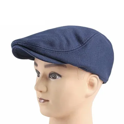 Simple Plain Solid-color Knitted Beret With A Flat Brim