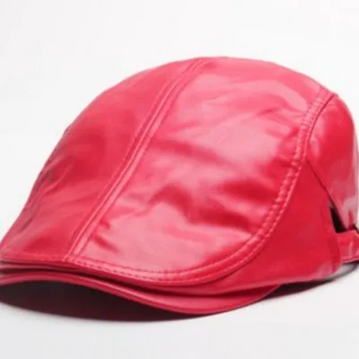 New Duck Tongue Hat Wholesale Korean Tide Of Men And Women PU Beret Hat Factory Direct