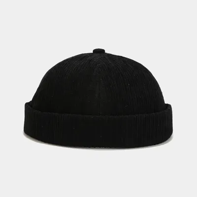 Solid-color Fine Corduroy Adjustable Beanie With No Brim, Featuring A Simple Hip-hop Style, Suitable For Landlords, Daily Outings, Streetwear, And Sun Protection.