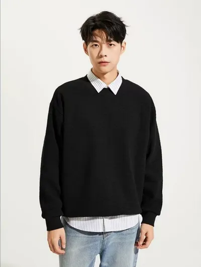 Export Quality English European And American Sizes Jacquard Round Neck Hoodie For Men And Women