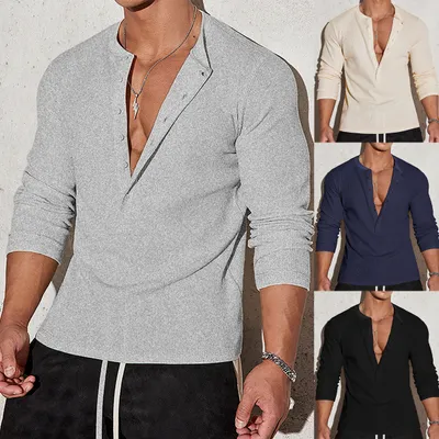 Casual Stand-collar Stretchy Long-sleeve Top With Vertical Stripes