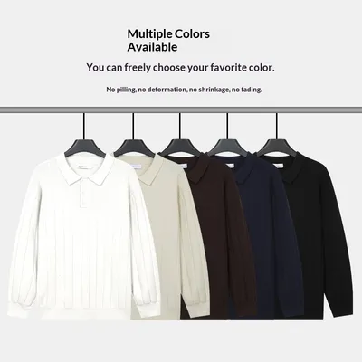Mens Preppy-style Long-sleeve Knit Sweater