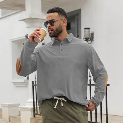 European And American Springautumn Mens Long-sleeve Lapel Shirt