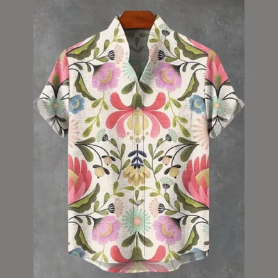 3D Digital Cock Pattern Printed Men's Shirt
