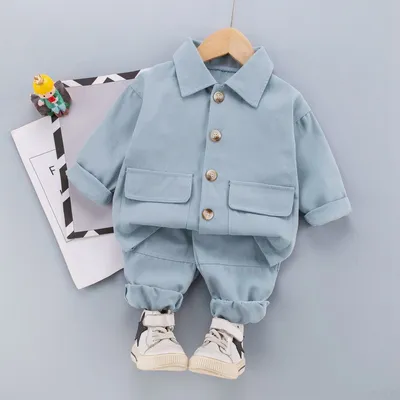 0-4-Year-Old Boy'S Spring New Fashion Jacket 2-Piece Set Korean Baby Children'S Suit 1-Piece Hair Substitute