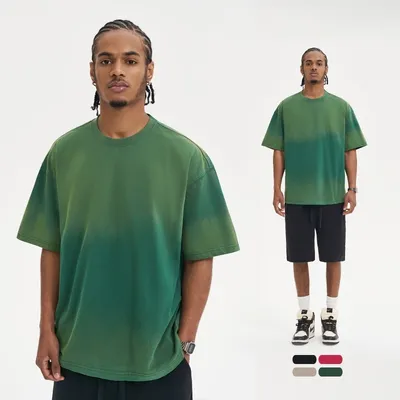 260g Pure Cotton Washed Old Tie-dyed Short-sleeved T-shirt